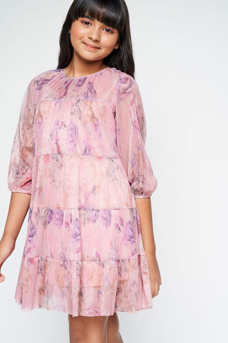 Floral Jewel Flared Dress, Rose Pink, image 6